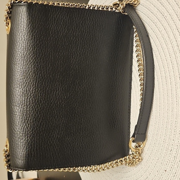 Authentic Gucci Interlock Black Crossbody Bag with Gold Accents - Picture 6 of 13